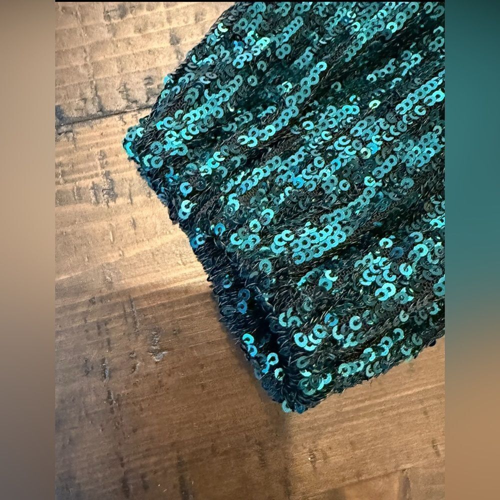 NWOT Steve Madden Teal Sequin Dress - Picture 4 of 6